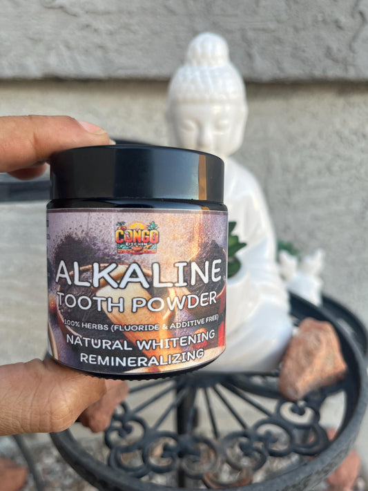 Alkaline Charcoal Tooth Powder | Re-mineralizing Vegan Blend | Chemical-Free • 100% Herbal Organic • Oral Gum Health | Fluoride Free