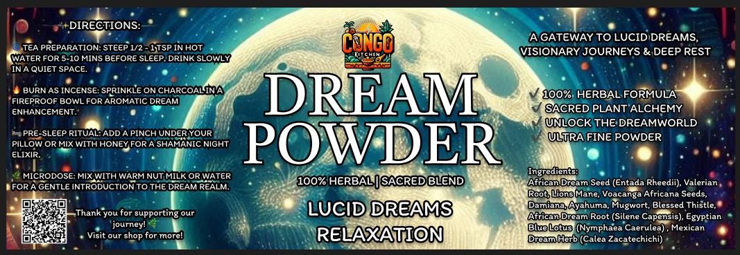 Lucid Dream Tea | Magic Ancient Herbal Potion For Dreaming Shamanic Master Herbs Psychic Power | Dream Recall 3rd Eye Boost - Congo Kitchen