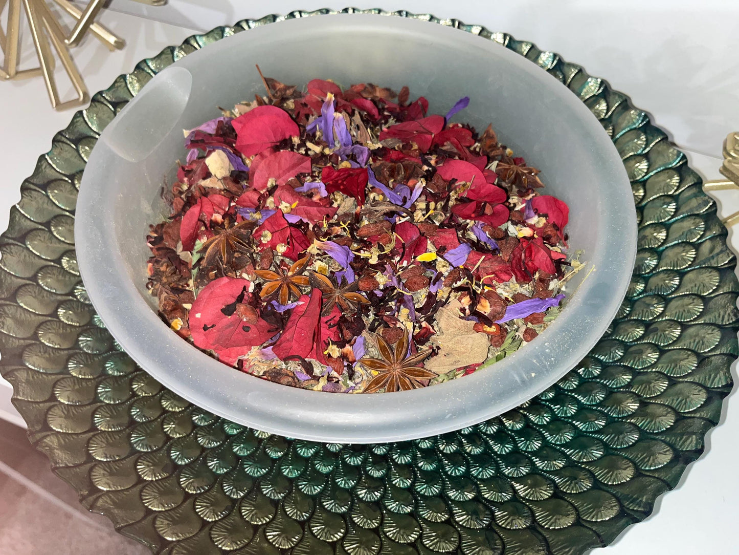 Alkaline Women's Cleanse Berry Infused Flower Tea | Red Clover Blue Lotus | 100% Natural Herbal Female Mix | Raise PH Congo Kitchen Empress