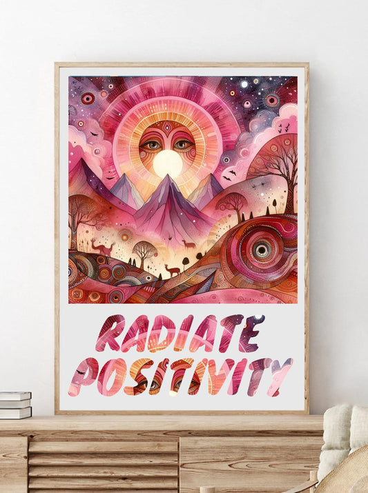 Pink Woman Sunset Wall Art Congo Poster, Peruvian, Shamanic Visionary Travel Art, Black Art, African Art, Tucson Arizona Artwork Poster