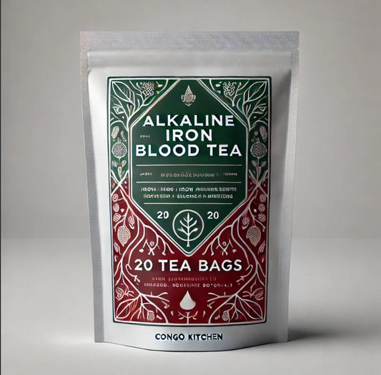 Alkaline Iron Phosphate Tea | Congo Kitchen Herbal Blend | Root & Berry Infusion | Organic Plant-Based | Sarsaparilla, Elderberry, Dandelion