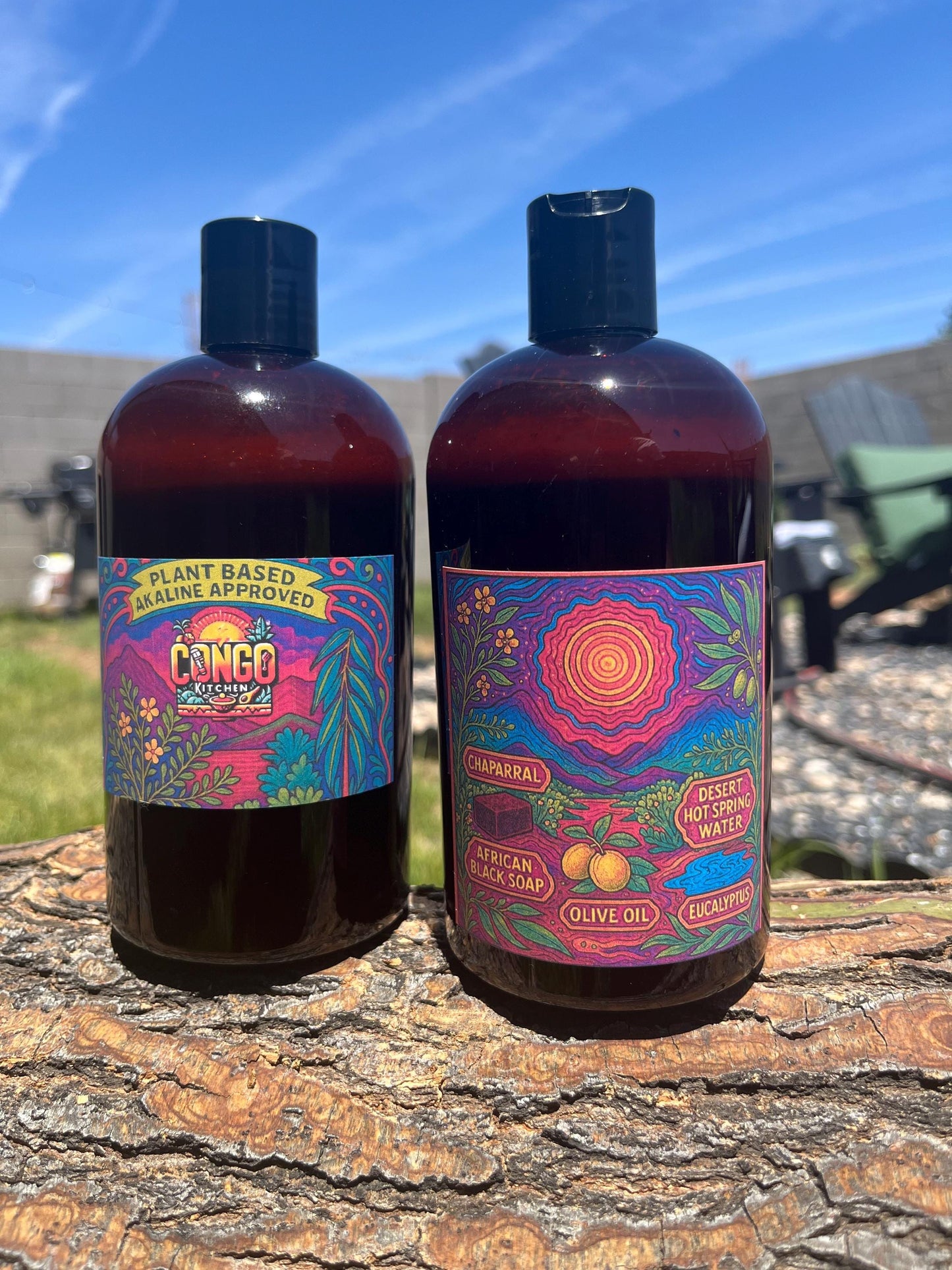 Organic Dreadlock Shampoo & Body Wash Desert Rain Chaparral African Black Soap Eucalyptus - Natural Scalp Care Detox Strengthen Roots Locs
