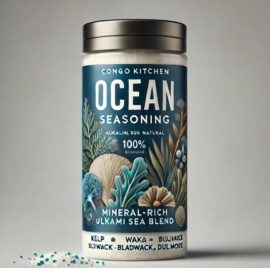 Ocean Seasoning - Iodides and Bromides | Alkaline Mineral-Rich Sea Blend | Kelp, Nori, Dulse, Sea Moss | Umami Vegan Seafood Flavor Enhancer