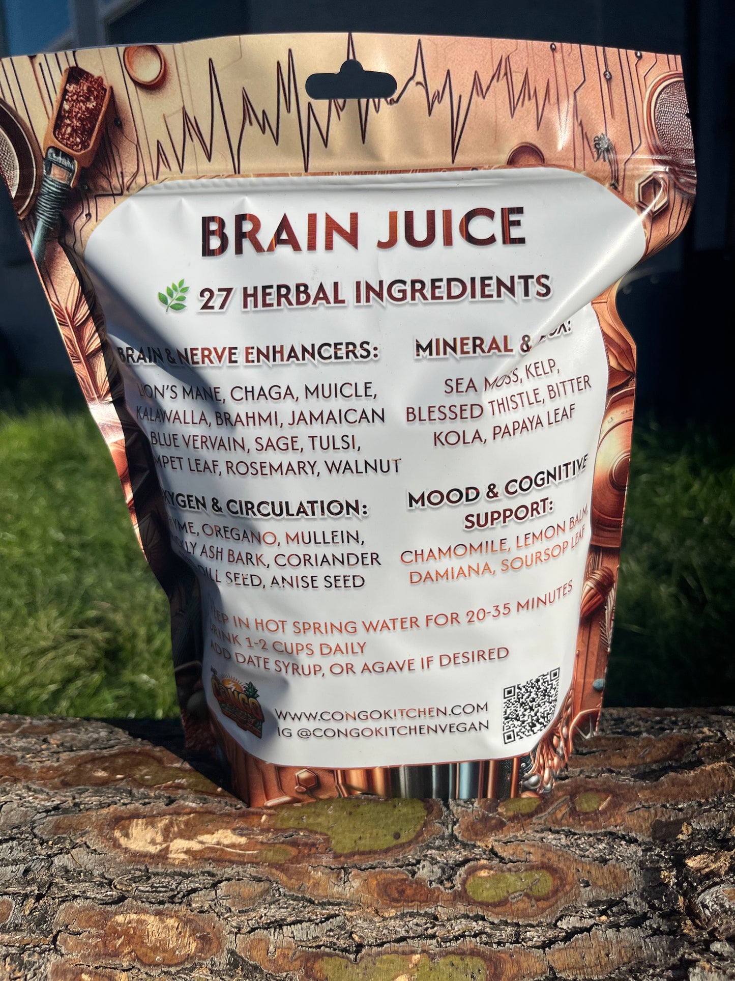 Alkaline Copper Brain Juice 100% Vegan Herbal Nootropic Tea Additive and Chemical-Free | Raise PH | Carbon + Oxygen | Brain & Nerves