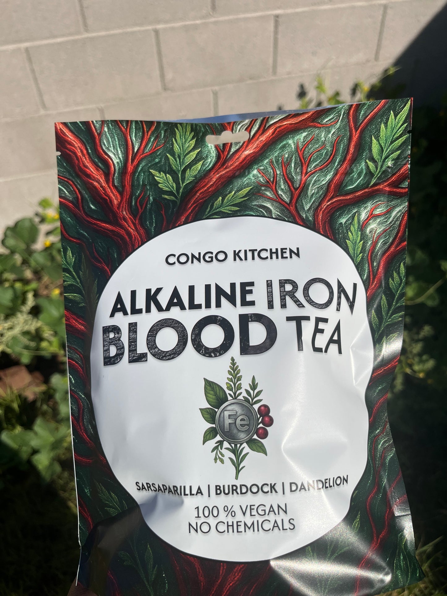 Alkaline Iron Phosphate Tea | Congo Kitchen Herbal Blend | Root & Berry Infusion | Organic Plant-Based | Sarsaparilla, Elderberry, Dandelion