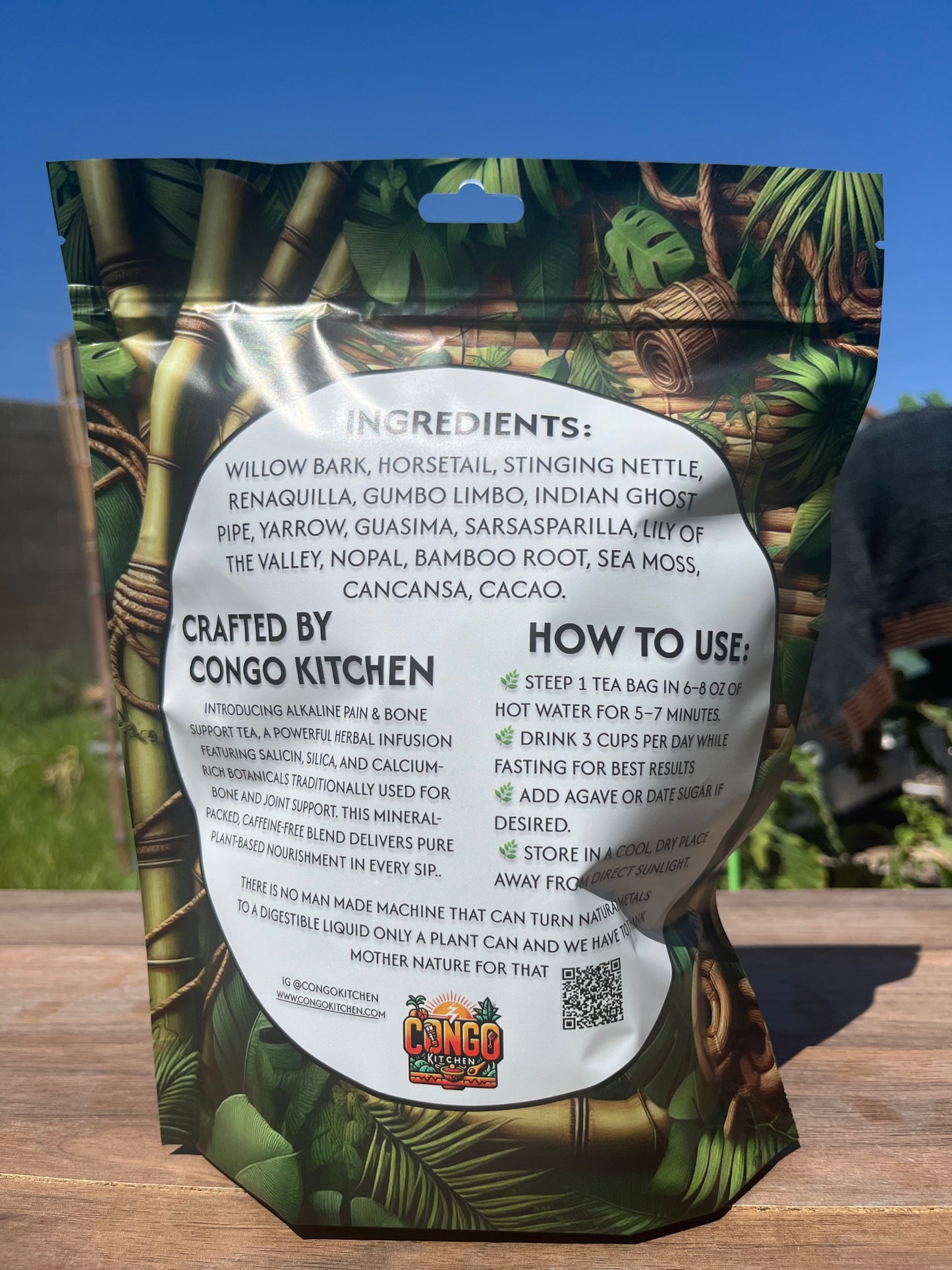 Pain & Bone Support Tea Renaquilla Bamboo Shavegrass | 100% Natural Herbal Calcium Salicin + Silica | Caffeine Free Plant Coffee Alkaline