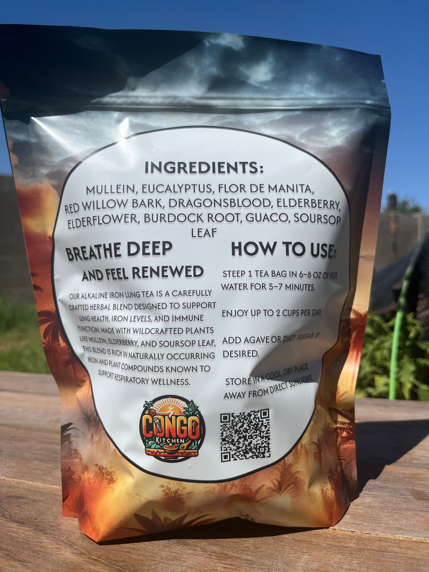 Lung Cleanse Tea Iron Lung | Herbal Blend | Root & Berry Infusion | Organic Plant-Based | Mullein, Elderberry, Eucalyptus Gift for mom