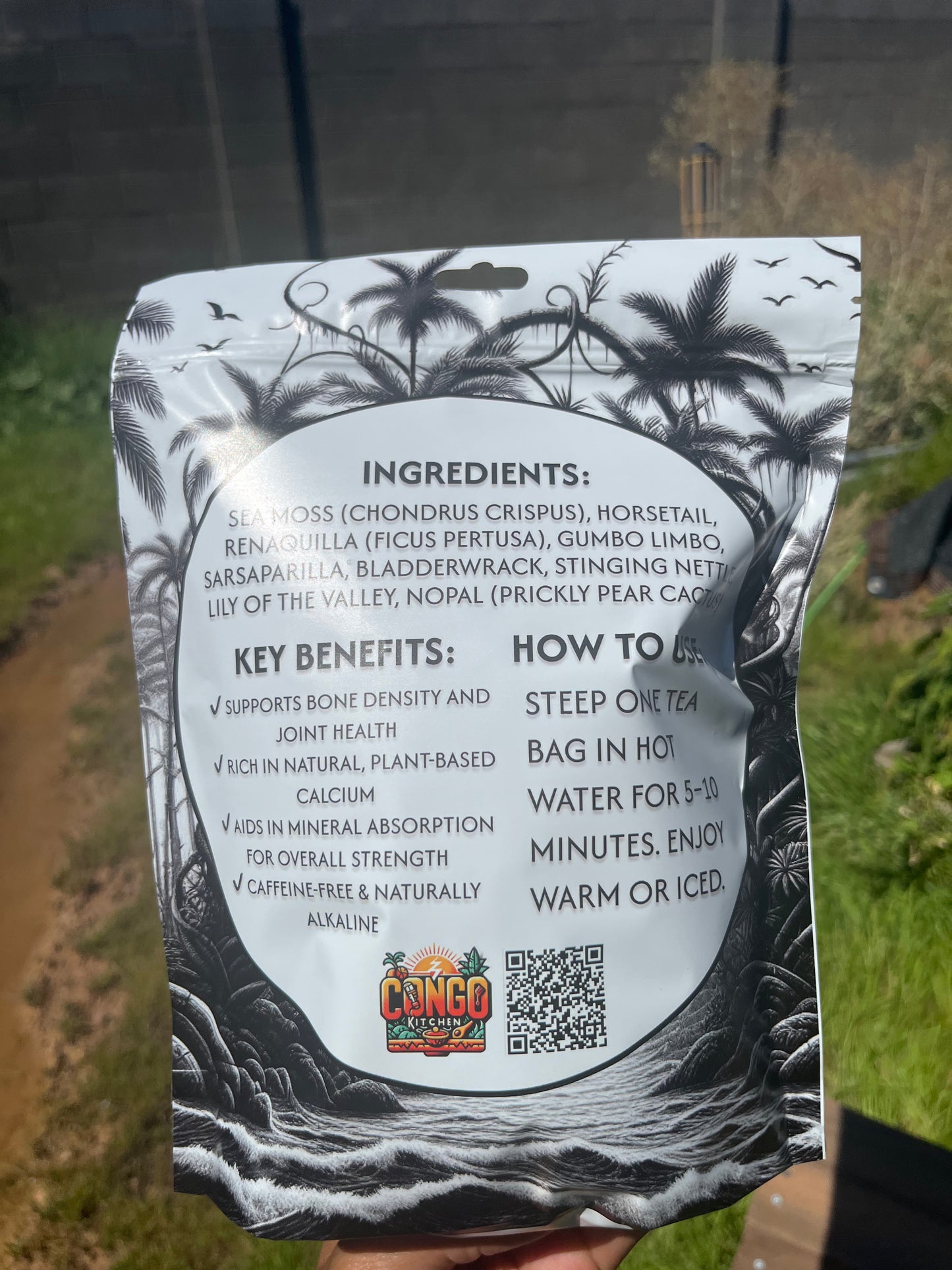 Alkaline Plant Calcium Tea | Renaquilla Tea (Ficus Pertusa) Master Plant + Sea Moss & Horsetail | Iron Bones | Congo Kitchen Loose Herb Mix