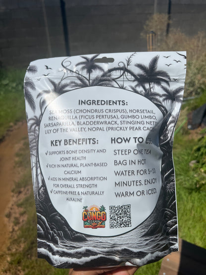 Alkaline Plant Calcium Tea | Renaquilla Tea (Ficus Pertusa) Master Plant + Sea Moss & Horsetail | Iron Bones | Congo Kitchen Loose Herb Mix