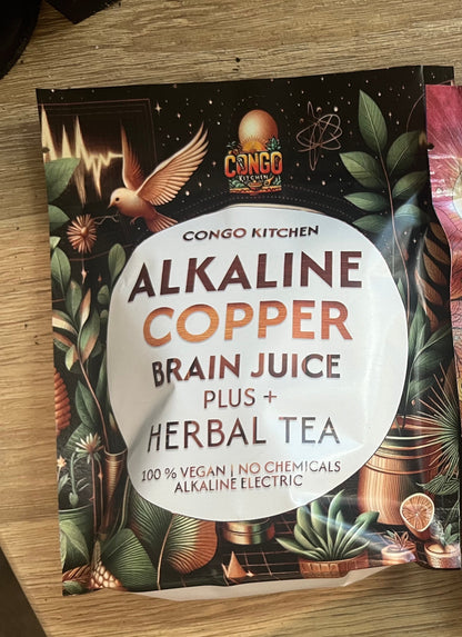 Alkaline Copper Brain Juice 100% Vegan Herbal Nootropic Tea Additive and Chemical-Free | Raise PH | Carbon + Oxygen | Brain & Nerves