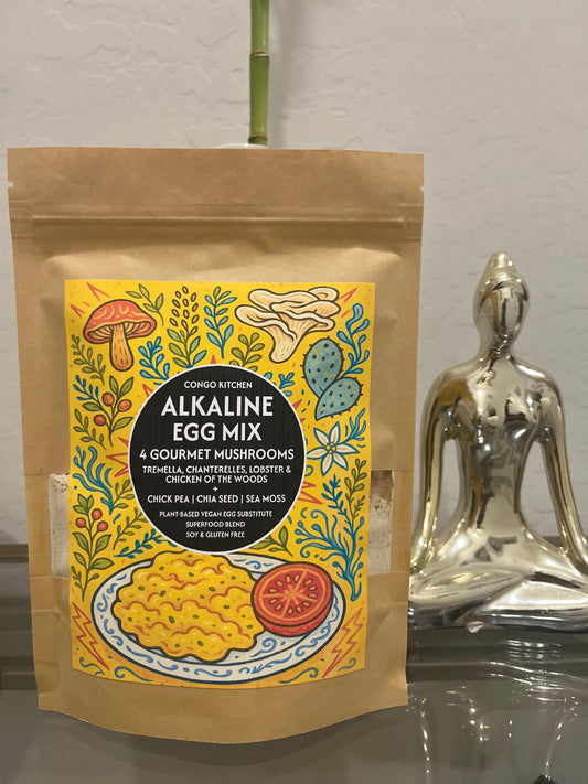 Vegan Burger Egg Patty Mix – Superfood Blend with Chick Pea Mushrooms & Sea Moss – Plant-Based Egg Substitute Gluten-Free Alkaline Food Iron