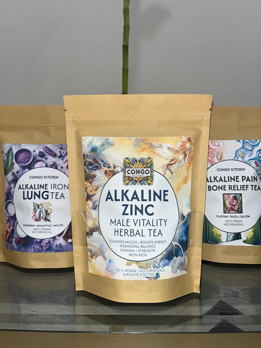 Liquid Zinc Supplement Tea | Alkaline Zinc | 100% Organic Herbal Plant Based Alkaline Testo insp Protein Men's Energy Male Tonic Raise PH