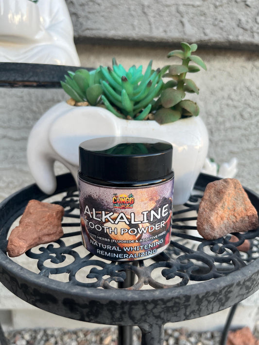 Alkaline Charcoal Tooth Powder | Re-mineralizing Vegan Blend | Chemical-Free • 100% Herbal Organic • Oral Gum Health | Fluoride Free