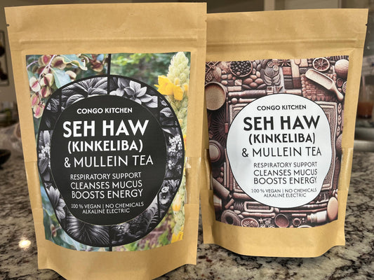 Seh Haw & Mullein Tea 100% Natural and Pure Kinkeliba + Gordolobo Herb | Boost Energy + Raise PH | Caffeine Free NON GMO Respiratory Support