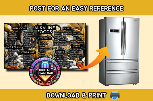 Alkaline Food List | Congo Kitchen Alkaline Vegan Electric Food Chart Poster | List of Dr Sebi Approved Food Digital Print | Multiple Styles