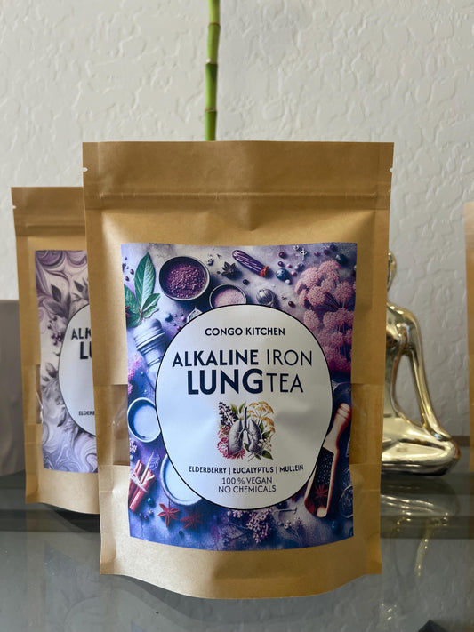 Alkaline Iron Lung Mullein & Elderberry Tea 100% Natural Pure Kinkeliba + Gordolobo Herb | Caffeine Free | Raise PH Respiratory