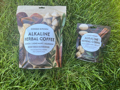 Mushroom Iron Rich Alkaline Coffee | Rich & Bold Caffeine-Free Superfood Blend | Kinkeliba, Mushrooms Maya Nut | Energy Focus Drink