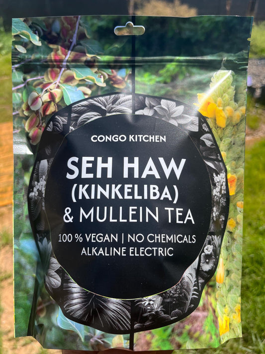 Alkaline Energy Seh Haw & Mullein Tea 100% Natural + Pure Kinkeliba + Gordolobo Herb | Boost Energy + Raise PH | Caffeine Free Respiratory