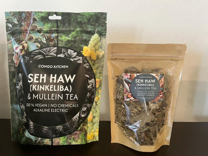Alkaline Energy Seh Haw & Mullein Tea 100% Natural + Pure Kinkeliba + Gordolobo Herb | Boost Energy + Raise PH | Caffeine Free Respiratory
